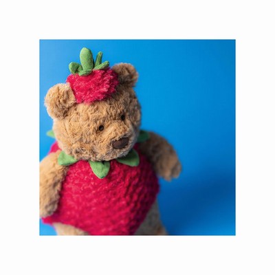 Jellycat Bartholomew Strawberry Bear New Zealand | CVRMN0781